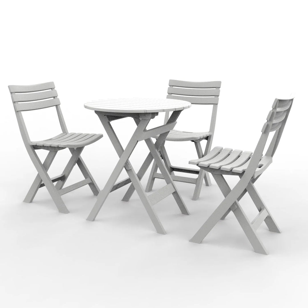 Outdoor Balcony Folding Table Chair Set for Tea, Waterproof Patio Bistro Set for Courtyard, Space-Saving Outdoor Furniture Combo