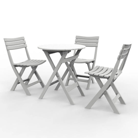 Outdoor Balcony Folding Table Chair Set for Tea, Waterproof Patio Bistro Set for Courtyard, Space-Saving Outdoor Furniture Combo