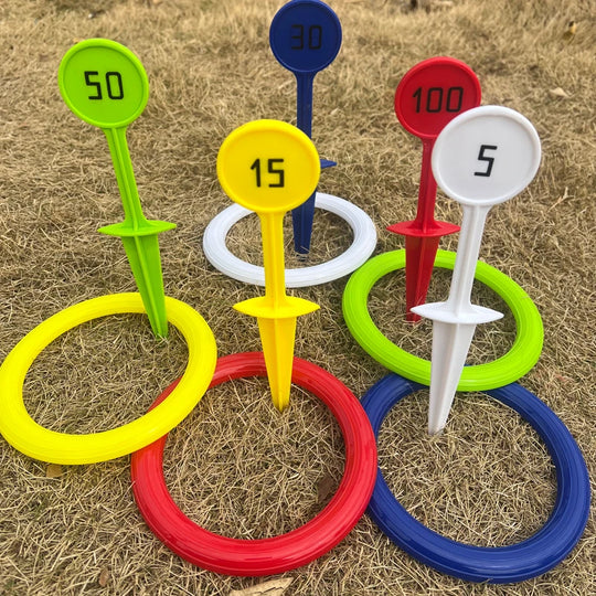 Kids Plastic Ring Toss Game Set for Outdoor Lawn And Beach Yard Games Perfect Carnival Party Favors And Gifts