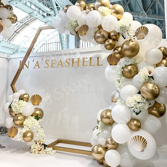 Elegant Gold & White Balloon Garland Kit